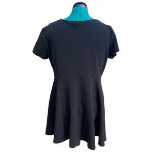 Black Stretch mini Scuba skater dress Plus Size A-LINE STRETCH 2XL